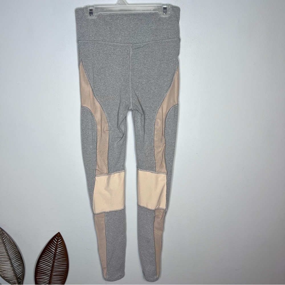 Free People FP Movement Cool Rider Mesh‎ Panel Leggings Grey Nude High Waist - Picture 8 of 10